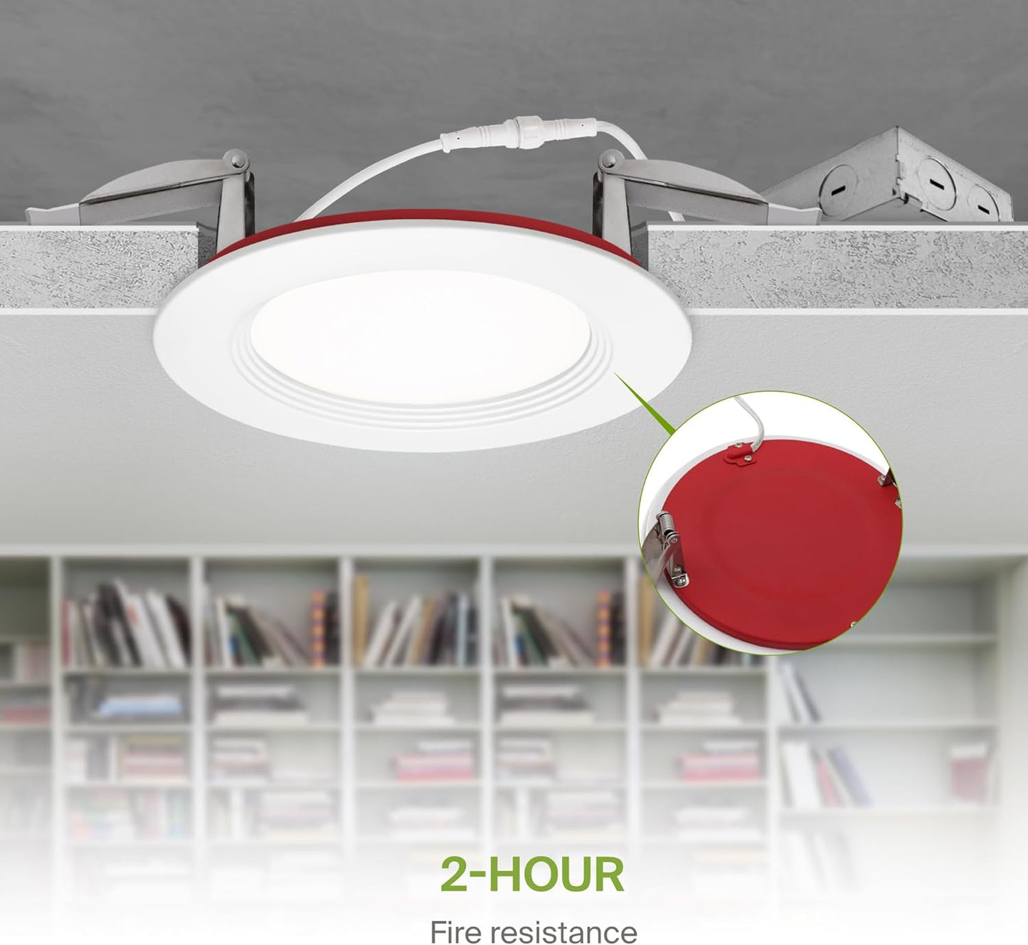 ASD Lighting LED Recessed Mini Panel Fire Rated Round 4inch 12W 120-277V 0-10V Dimmable 2700/3000/3500/4000/5000K with Baffle Trim White ETL Energy Star