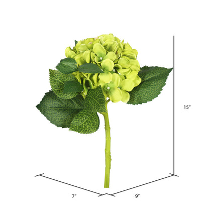 Vickerman 15" Short Stem Artificial Green Hydrangea Set of 3