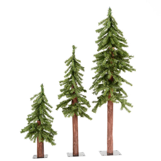 Vickerman 2' 3' 4' Natural Alpine Artificial Christmas Tree Set Unlit