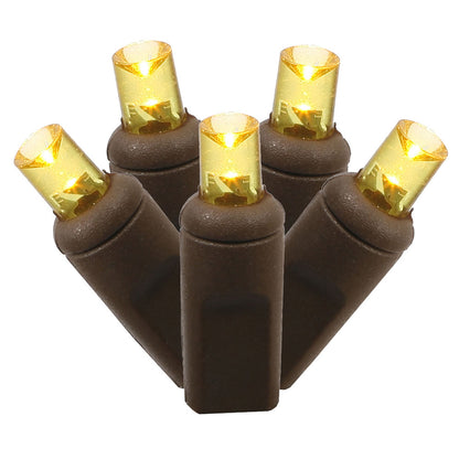 Vickerman 150 Gold Wide Angle LED Single Mold Christmas Net Light Set Brown Wire
