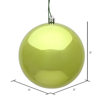 Vickerman 3" Lime Shiny Ball Ornament 12 per Bag