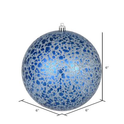 Vickerman 6" Midnight Blue Crackle Ball Ornament 4 per Bag