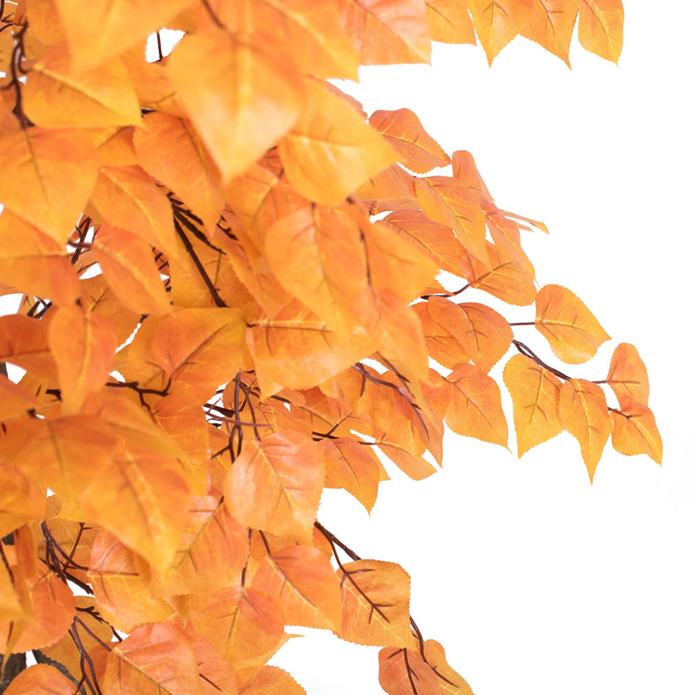 Vickerman 4' Artificial Golden Aspen Bush Black Plastic Pot.