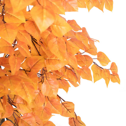 Vickerman 4' Artificial Golden Aspen Bush Black Plastic Pot.