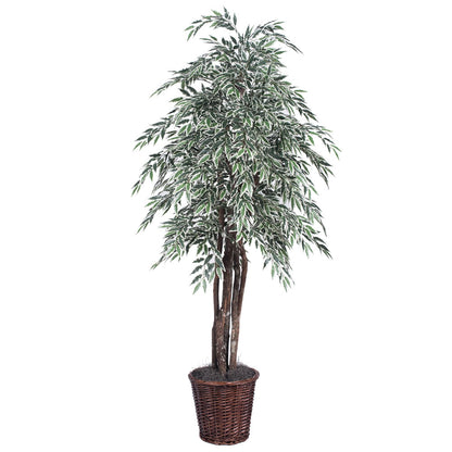 Vickerman 6' Artificial Variegated Smilax Executive Rattan Basket.