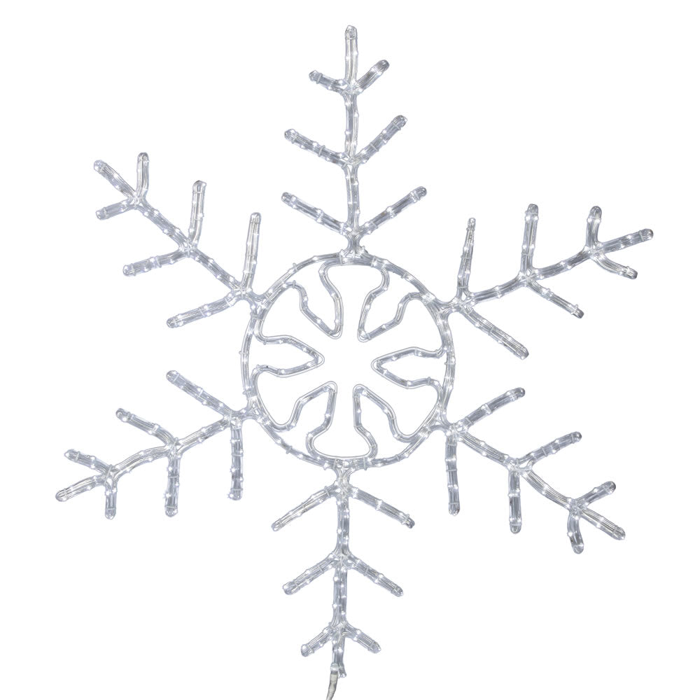 Vickerman 48" Forked Snowflake Christmas Ornament with 320 Pure White LED Lights