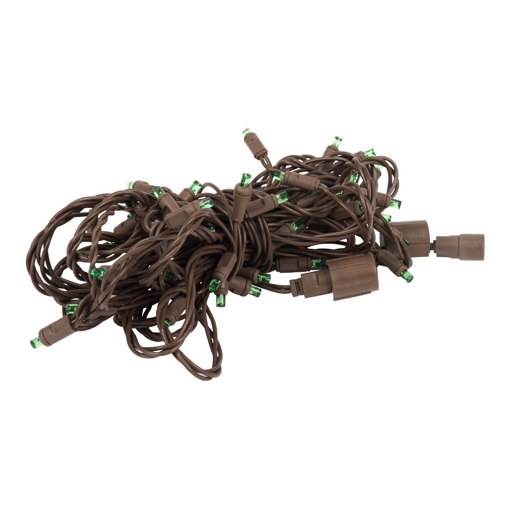 Vickerman 50 Green Wide Angle Coaxial Non-Rectified LED Light 25' Long Christmas Light Strand.