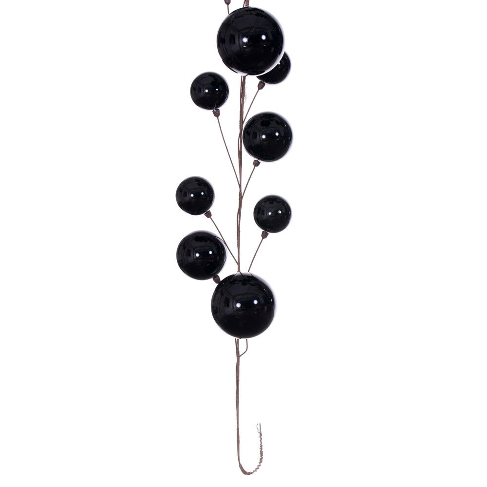 Vickerman 10' Black Pearl Branch Ball Wire Garland.