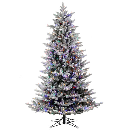 Vickerman 6.5' x 49" Flocked Aspen Fir Artificial Christmas Tree Multi-colored LED Lights