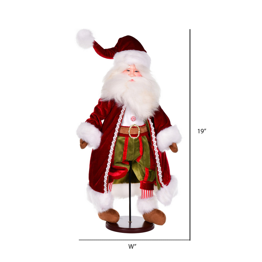 Vickerman 19" Deck The Halls Collection Santa Doll with Stand