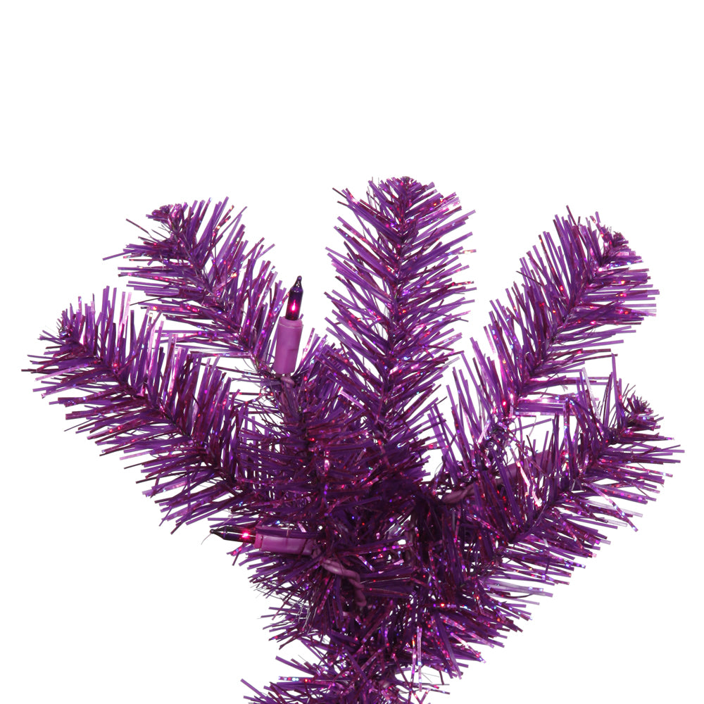 Vickerman 3' Purple Pencil Artificial Christmas Tree Purple Dura-lit LED Lights.