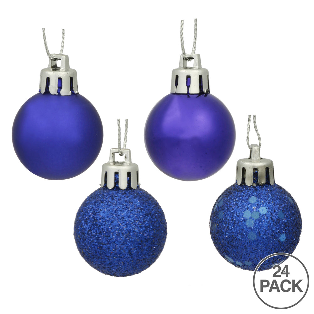 Vickerman 2.4" Cobalt 4-Finish Ball Ornament Assortment 24 per Box