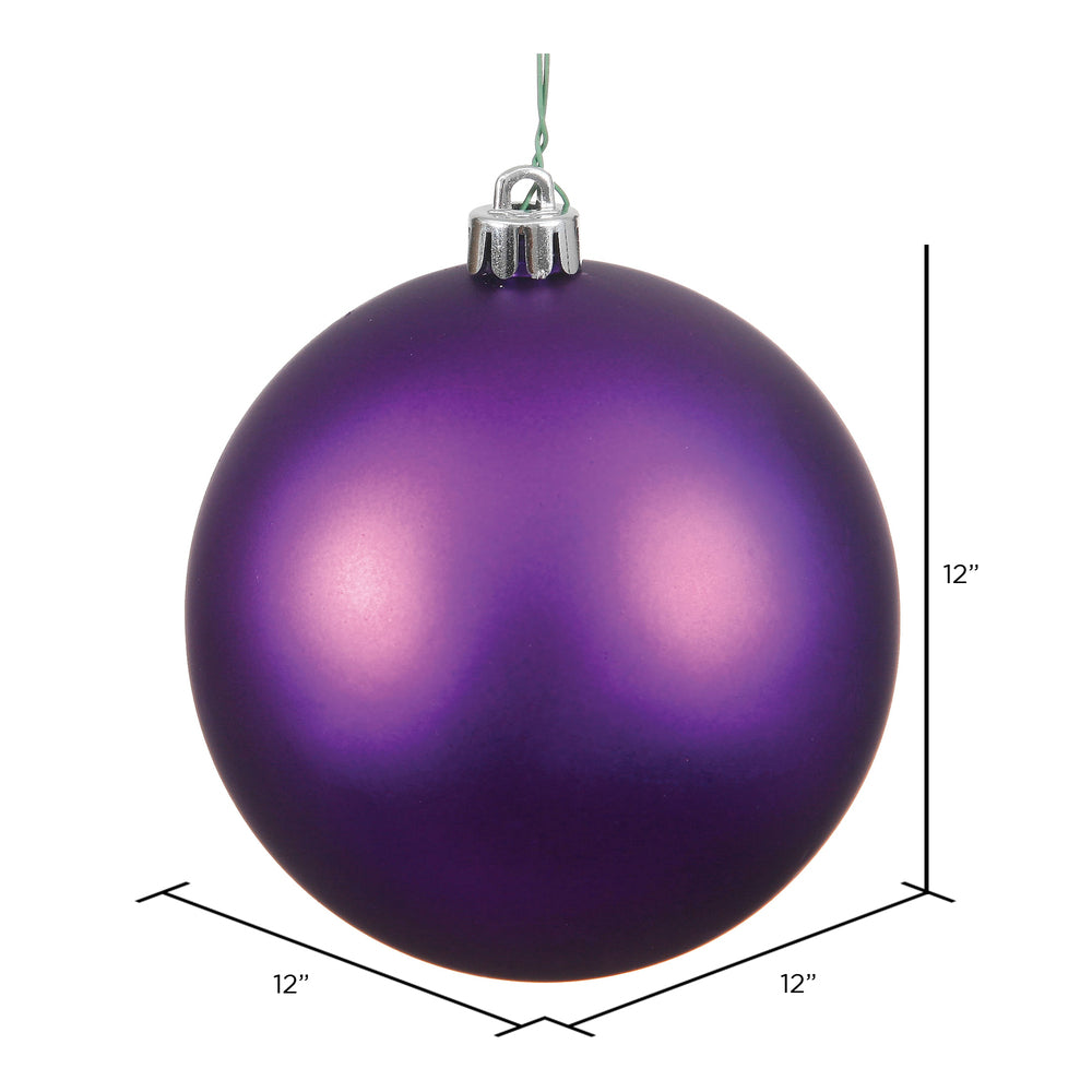 Vickerman 12" Plum Matte Ball Ornament