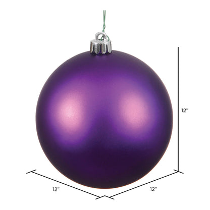 Vickerman 12" Plum Matte Ball Ornament