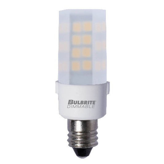 BULBRITE LED T4 MINI-CANDELABRA SCREW (E11) 4.5W DIMMABLE LIGHT BULB 2700K/WARM WHITE 35W INCANDESCENT EQUIVALENT