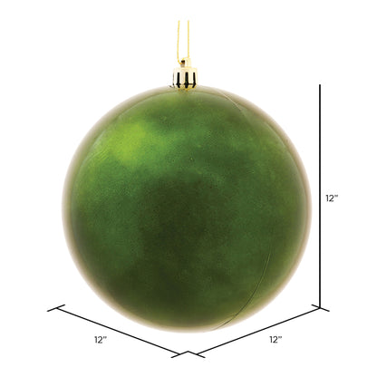 Vickerman 12" Moss Green Shiny Ball Ornament