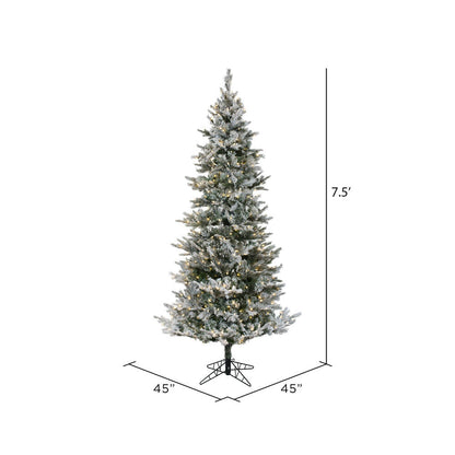 Vickerman 7.5' x 45" Flocked Kiana Artificial Christmas Tree Dura-Lit® LED Warm White Mini Lights