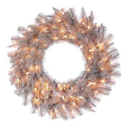 Vickerman 30" Platinum Fir Artificial Christmas Wreath Clear Dura-lit Incandescent Lights