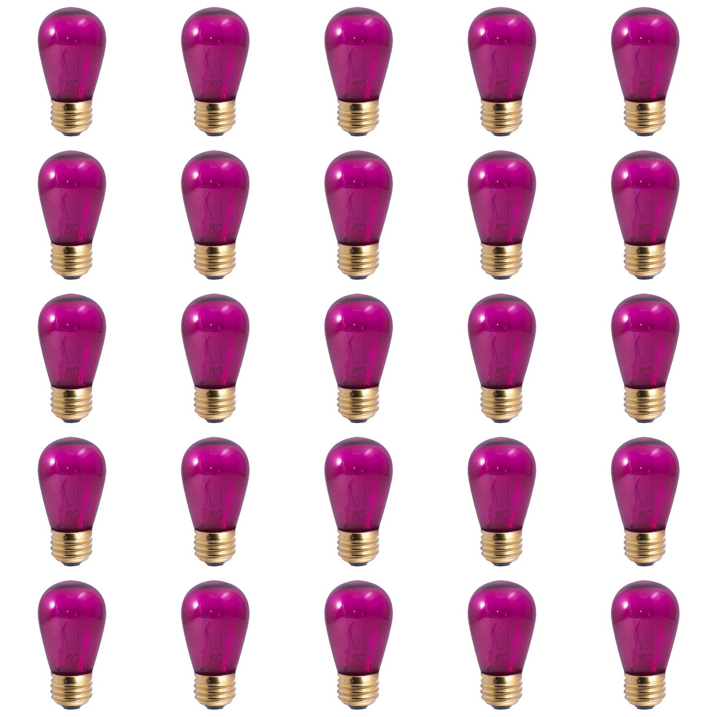 BULBRITE INCANDESCENT S14 MEDIUM SCREW (E26) 11W DIMMABLE LIGHT BULB TRANSPARENT PINK 25PK (701611)