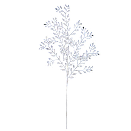 Vickerman 25" Gun Metal Ruscus Glitter Artificial Christmas Spray with Jewel. Includes 12 sprays per pack.