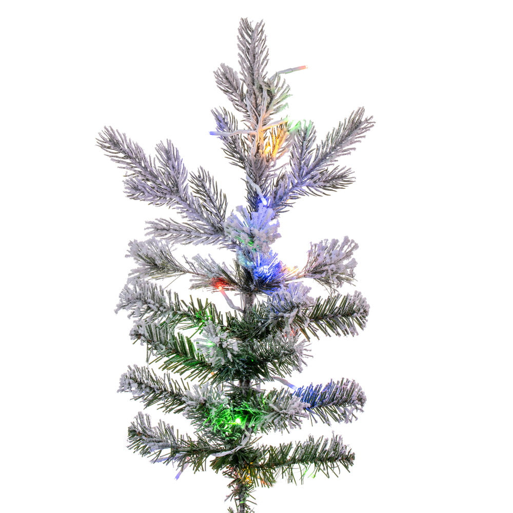 Vickerman 7.5' x 60" Flocked Kiana Artificial Christmas Tree 3mm LED Color Changing Lights