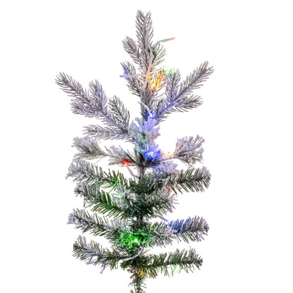 Vickerman 7.5' x 60" Flocked Kiana Artificial Christmas Tree 3mm LED Color Changing Lights