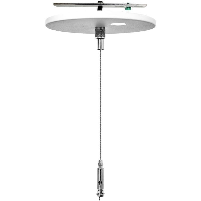 Westgate Adj. 6Ft 1/16In Single Suspension Canopy Set With Keyhole End Connector, Power Side With SJTW18/5 White Cord, Commercial Indoor Lighting, White Finish