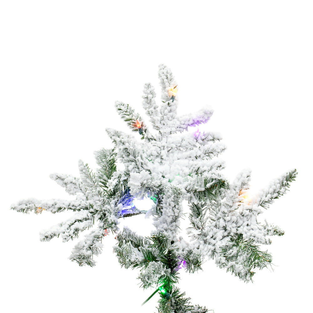 Vickerman 9' Flocked Utica Fir Artificial Christmas Tree Multi-Colored LED Lights