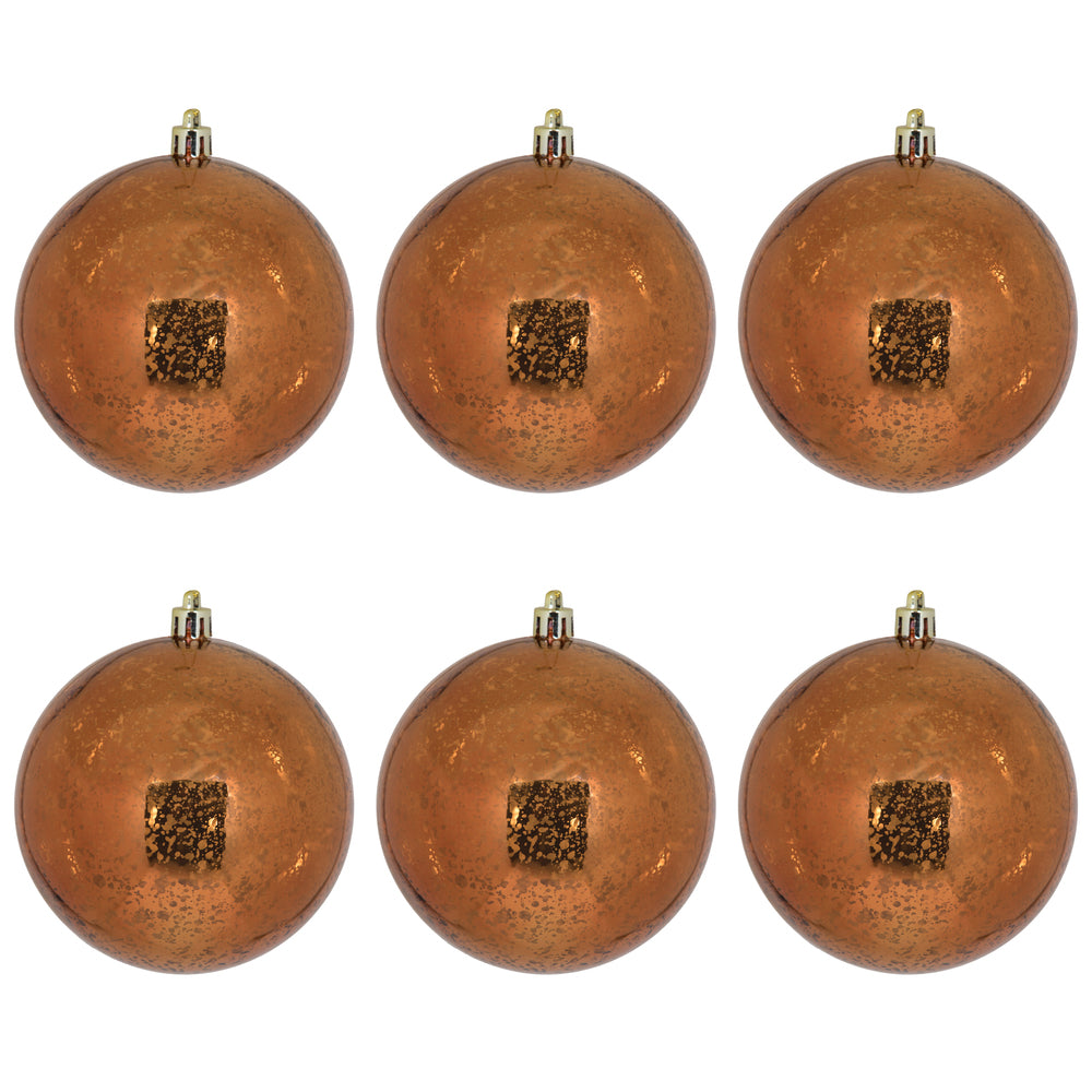 Vickerman 4" Copper Shiny Mercury Ball Ornament 6 per Bag.