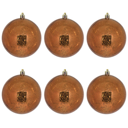 Vickerman 4" Copper Shiny Mercury Ball Ornament 6 per Bag.