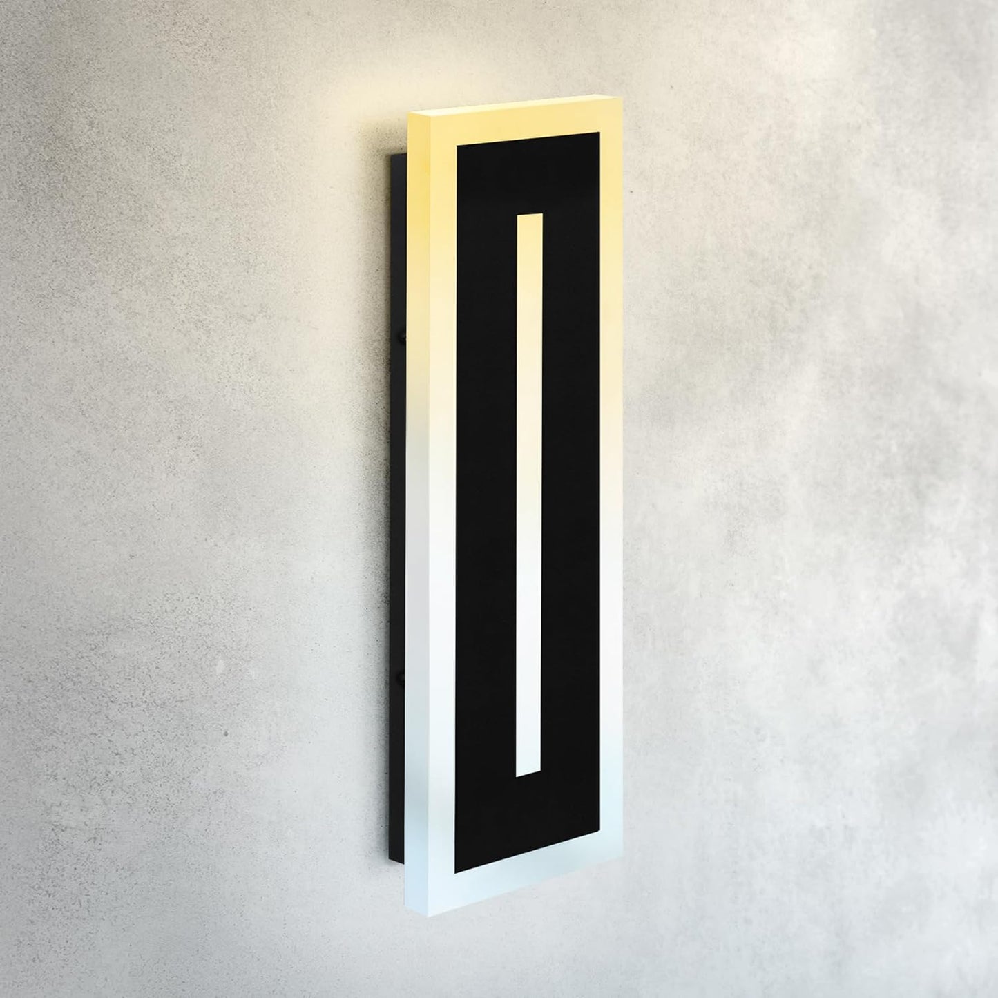 ASD Lighting LED Outdoor Wall Sconce with Center Light 18" 18W 120-277V CCT Selectable 3000/4000/5000K Dimmable Black ETL