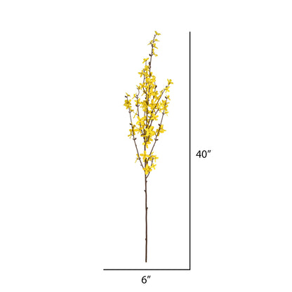 Vickerman 40'' Artificial Forsythia Flower Spray. Includes 3 sprays per pack.