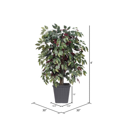 Vickerman 4' Artificial Capensia Bush Gray Square Plastic Container