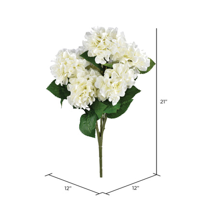 Vickerman 21" Artificial White Hydrangea Bush.