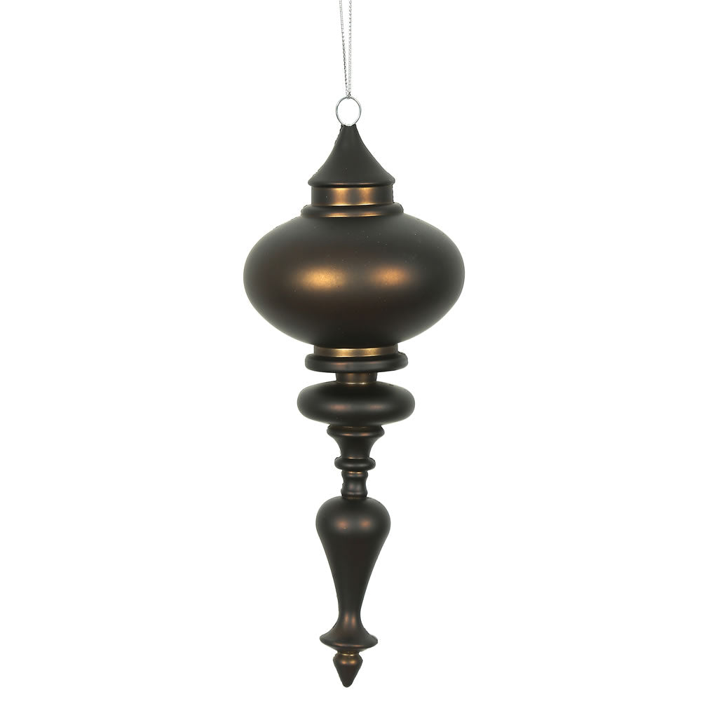 Vickerman 8" Chocolate Matte Finial Ornament Pack of 3