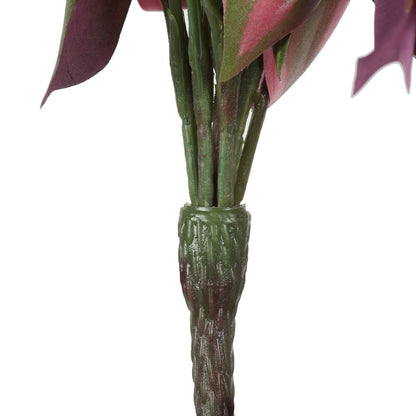 Vickerman 43" Artificial Green and Red Leaf Hanging Bush.