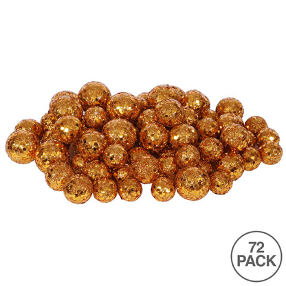 Vickerman 20MM/25MM/30MM Burnish Orange Glitter Polystyrene Ball Christmas Ornament 72 per Bag