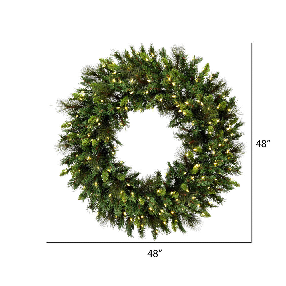 Vickerman 48" Bangor Mixed Pine Artificial Christmas Wreath Warm White Dura-lit LED Mini Lights
