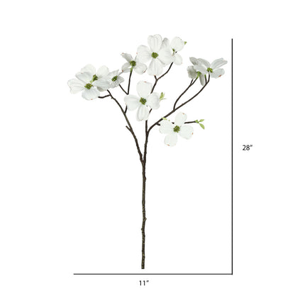 Vickerman 28" Artificial White Dogwood Stem Set of 3