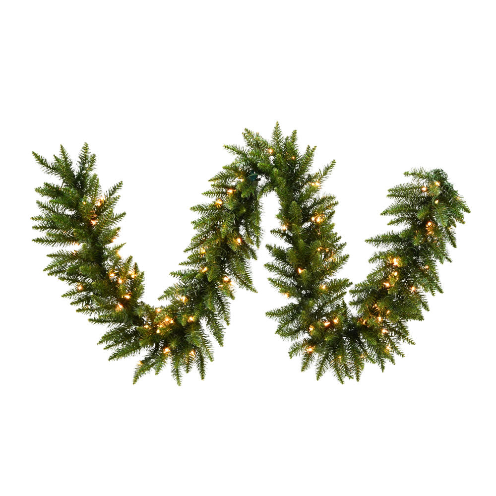 Vickerman 9' Camdon Fir Artificial Christmas Garland Clear Dura-lit Incandescent Mini Lights