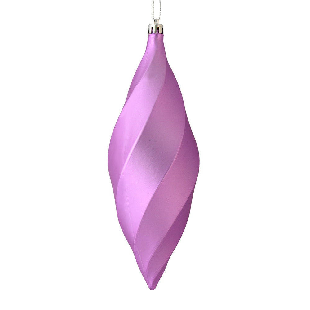 Vickerman 8" Orchid Matte Swirl Finial 6/Bag. This swirl finial ornament will add depth and color to any holiday decorating project. Includes 6 pieces per bag.