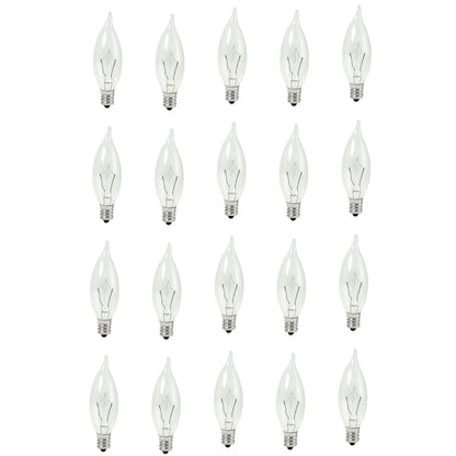 BULBRITE KRYPTON CA8 CANDELABRA SCREW (E12) 10W DIMMABLE LIGHT BULB 2700K/WARM WHITE 20PK (460310)