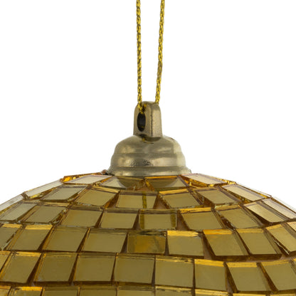 Vickerman 4" Gold Mirror Ball Ornament  6 per Bag