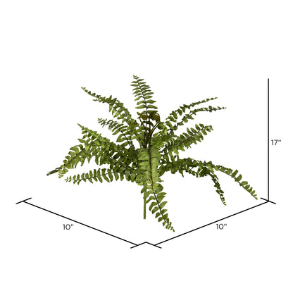 Vickerman 17" Artificial Green Boston Fern Bush.
