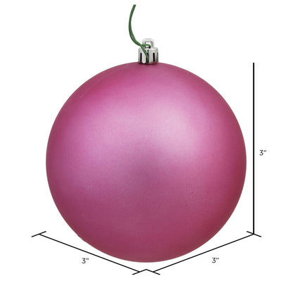 Vickerman 3" Mauve Matte Ball Ornament 12 per Bag