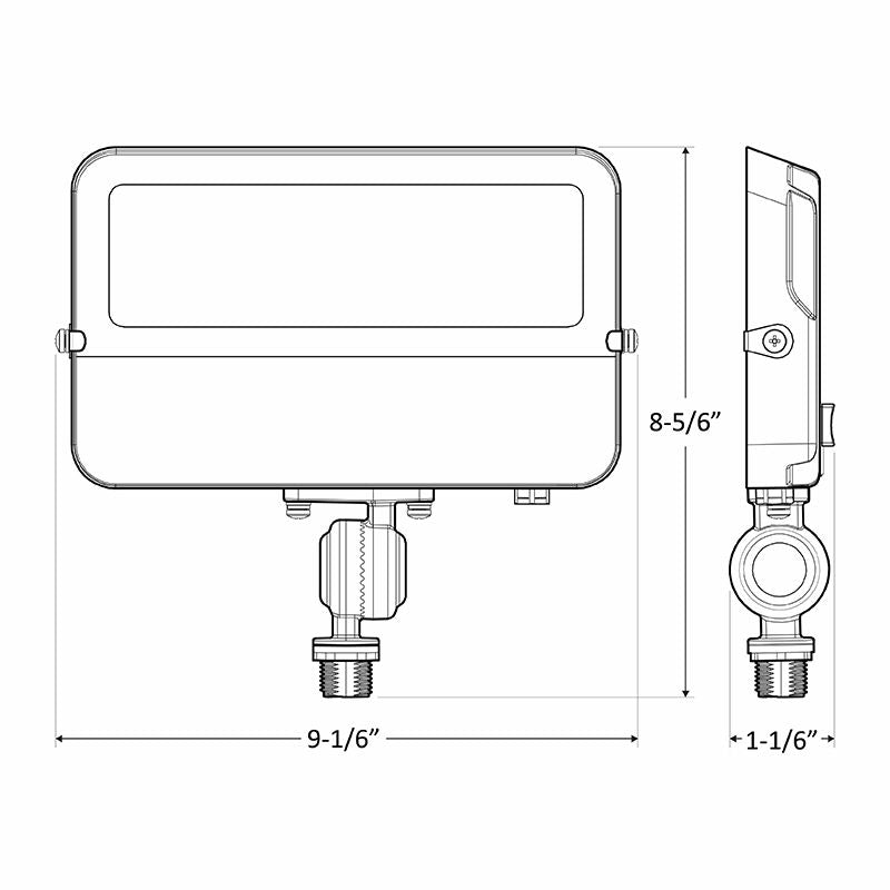 Westgate Builder Series Medium Flood 50W 120V 3Cct Knuckle With Photocell, Bronze, Outdoor Lighting, 50W, 5250 Lumens, 30K/40K/50K, Brown Finish