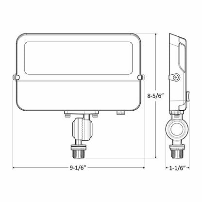 Westgate Builder Series Medium Flood 50W 120V 3Cct Knuckle With Photocell, Bronze, Outdoor Lighting, 50W, 5250 Lumens, 30K/40K/50K, Brown Finish