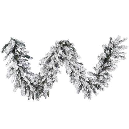 Vickerman 9' Flocked Snow Ridge Artificial Christmas Garland Unlit
