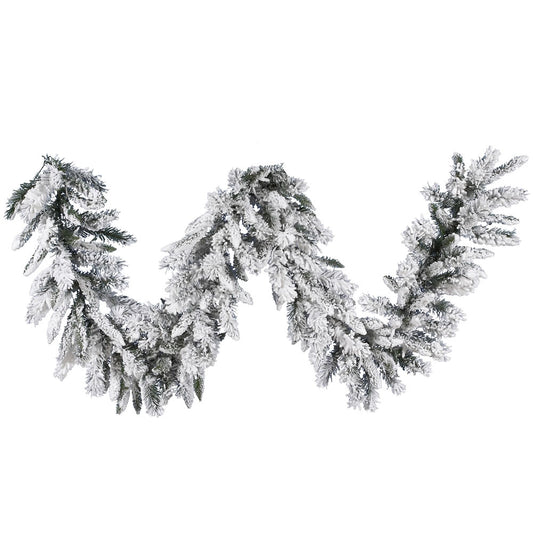 Vickerman 9' Flocked Snow Ridge Artificial Christmas Garland Unlit