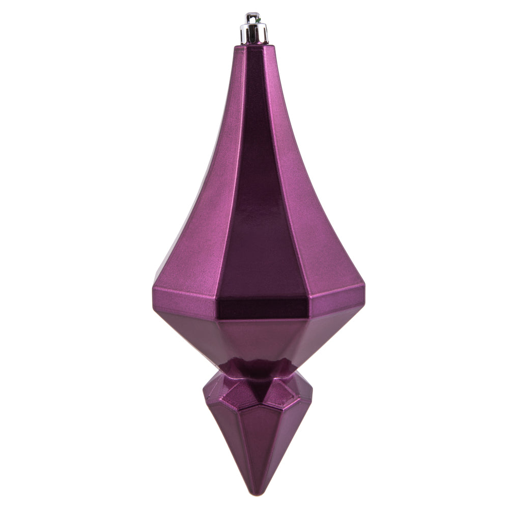 Vickerman 8" Plum Candy Finish Diamond Finial Ornament Pack of 2